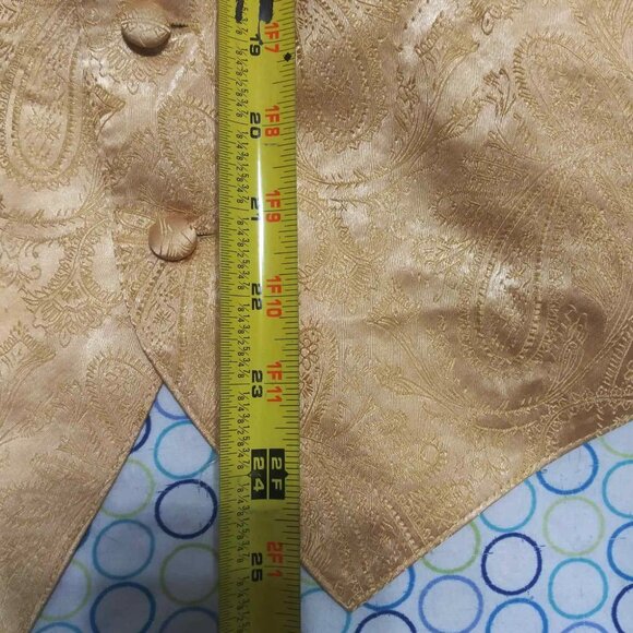 Vesuvio Napoli Paisley Vest Italy - Warm Gold Sz M - Picture 10 of 10
